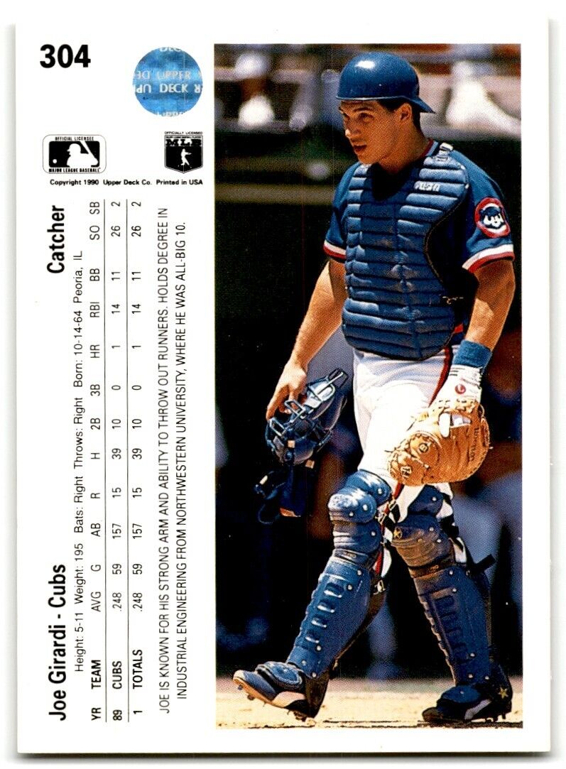 1990 Upper Deck Joe Girardi Chicago Cubs #304