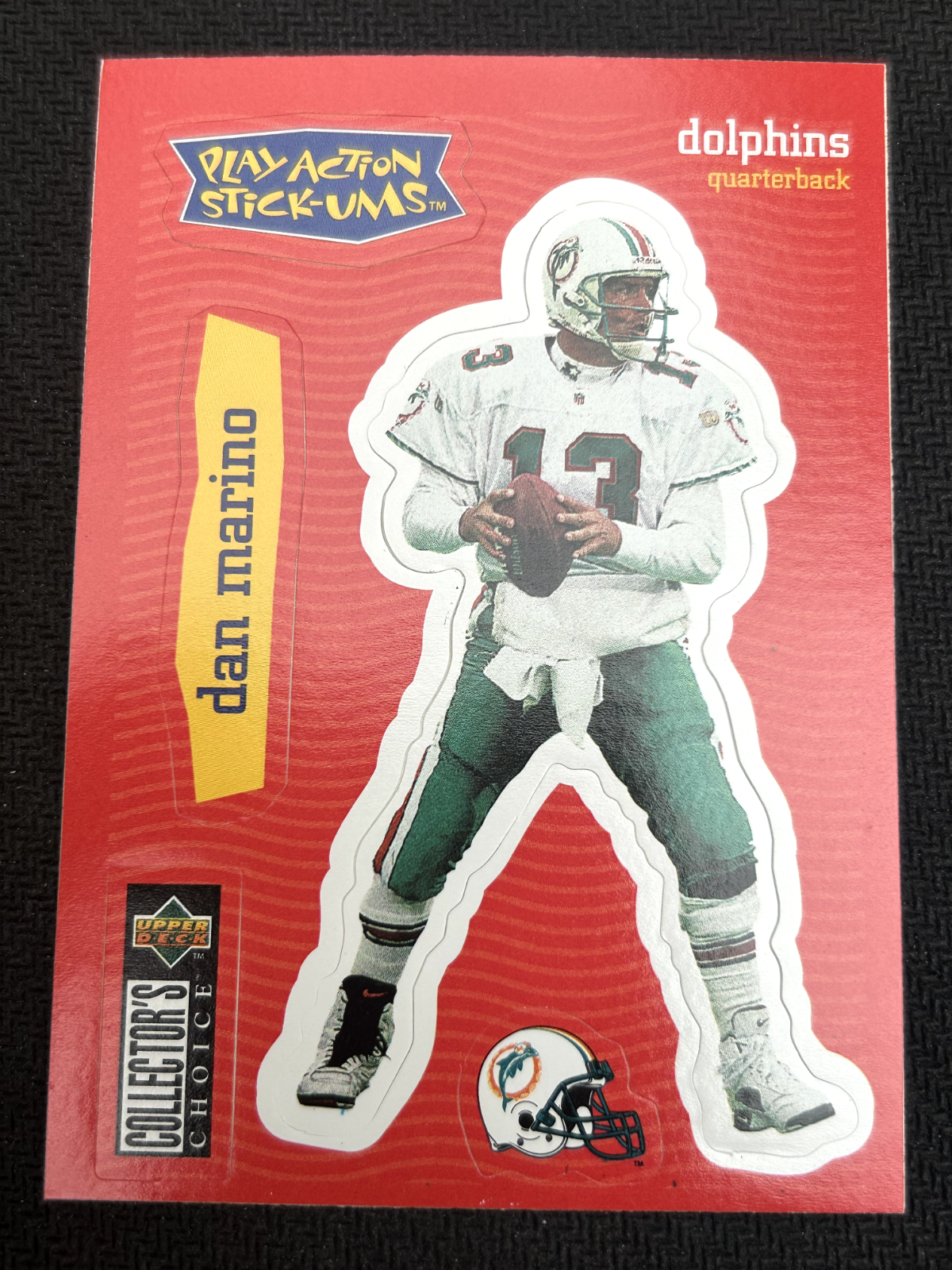 1997 UD Collector's Choice Play Action Stick Ums Dan Marino #S23. Dolphins 