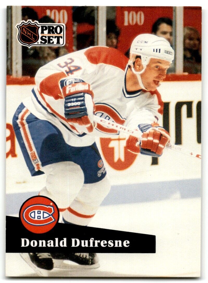 1991-92 Pro Set Donald Dufresne Montreal Canadiens #418