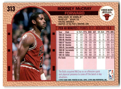 1992-93 Fleer Rodney McCray Chicago Bulls #313