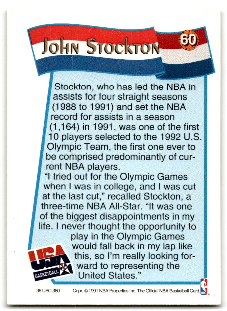 1991-92 Hoops McDonald's John Stockton USA #60