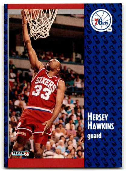 1991-92 Fleer Hersey Hawkins Philadelphia 76ers #154