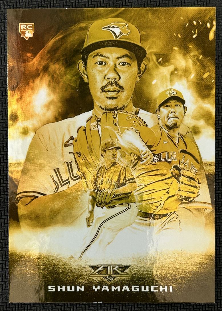 2020 Topps Fire Smoke and Mirrors Gold Minted Shun Yamaguchi Rookie Toronto Blue