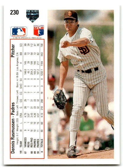 2009 Upper Deck 1989 20th Anniversary Buybacks Dennis Rasmussen San Diego Padres