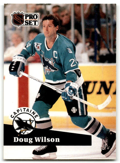 1991-92 Pro Set French Doug Wilson San Jose Sharks #584