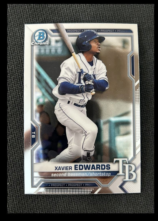 2021 Bowman Chrome Prospects Xavier Edwards Tampa Bay Rays #BCP-101