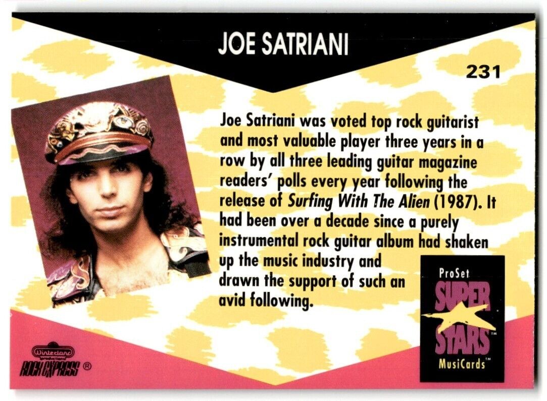 1991-92 ProSet Super Stars MusiCard Joe Satriani #231