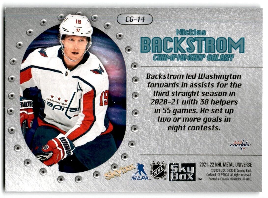 2021-22 Skybox Metal Universe Championship Galaxy Nicklas Backstrom Washington