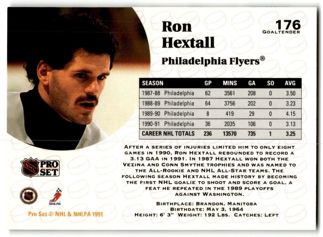 1991-92 Pro Set Ron Hextall Philadelphia Flyers #176