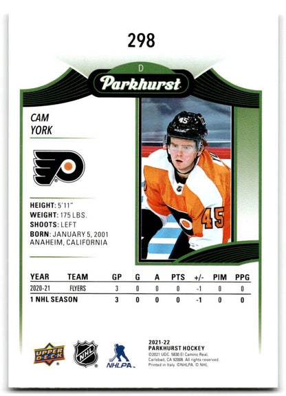 2021-22 Parkhurst Cam York Philadelphia Flyers #RDT-11