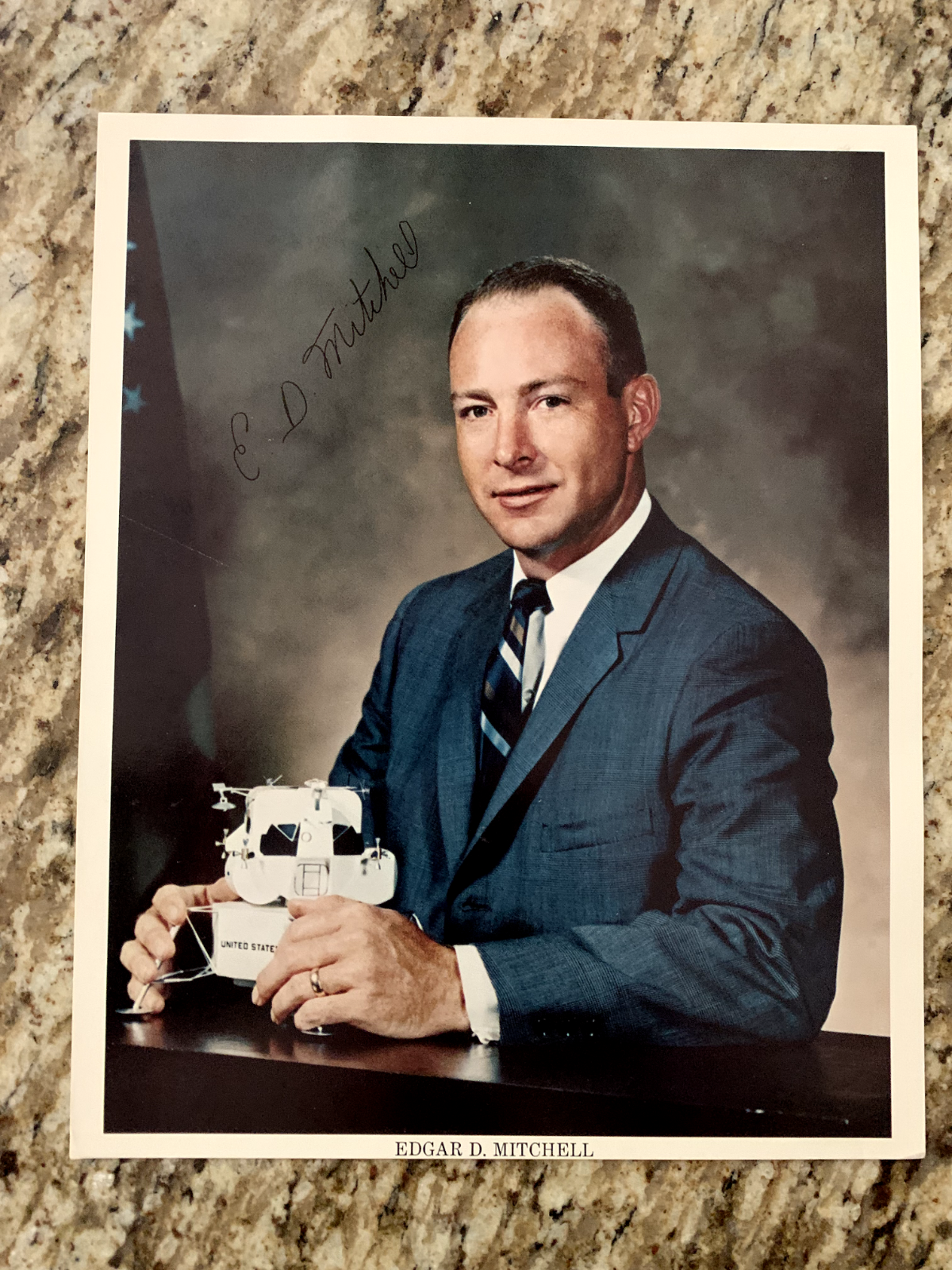 NASA Apollo Astronaut Ed Mitchell autopen signed portrait photo