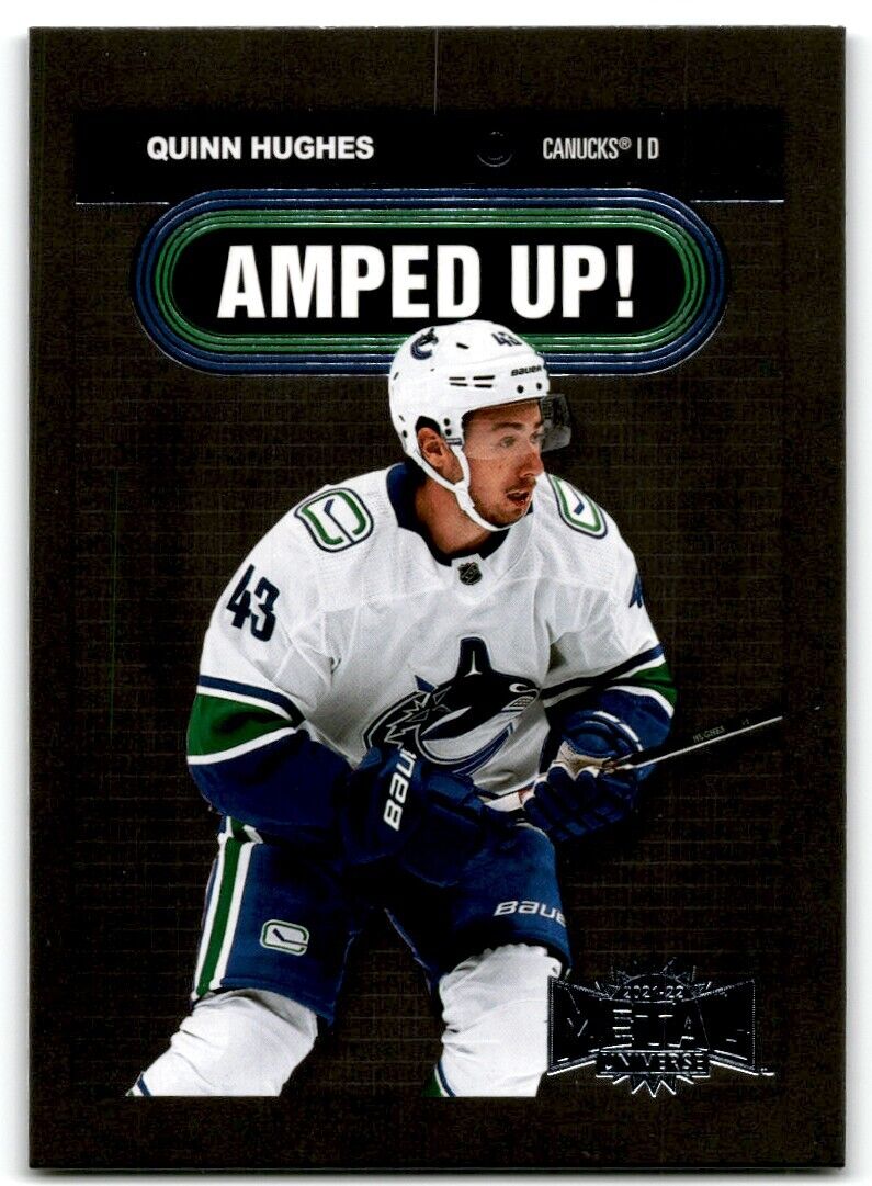 2021-22 Skybox Metal Universe Amped Up Quinn Hughes Vancouver Canucks #AU-22