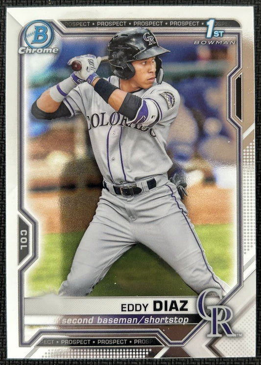 2021 Bowman Chrome Prospects Eddy Diaz Colorado Rockies #BCP-33