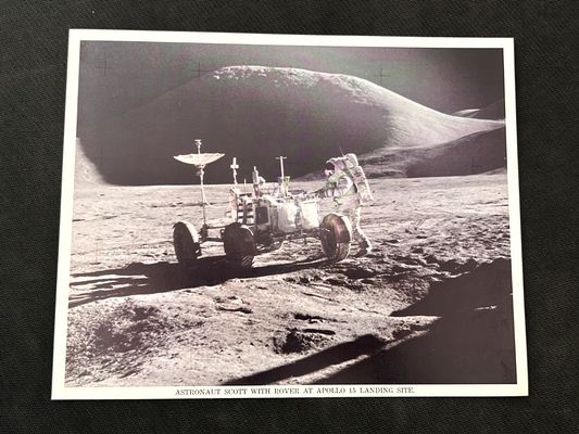 NASA Apollo 15 David Scott EVA - working with the lunar rover official litho