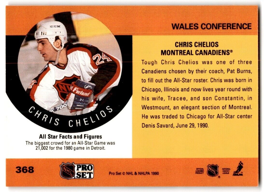 1990-91 Pro Set Chris Chelios Montreal Canadiens #368