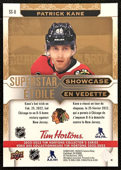 2022-23 Upper Deck Tim Hortons Superstar Showcase Patrick Kane Chicago