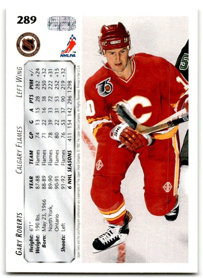 1992-93 Upper Deck Gary Roberts Calgary Flames #289