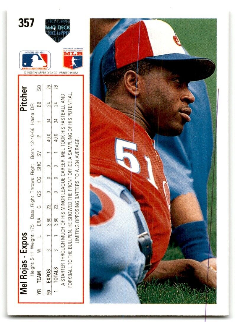 1991 Upper Deck Mel Rojas Montreal Expos #357