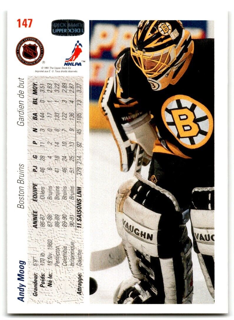 1991-92 Upper Deck Andy Moog Boston Bruins #147