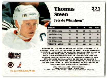 1991-92 Pro Set Thomas Steen Winnipeg Jets #271