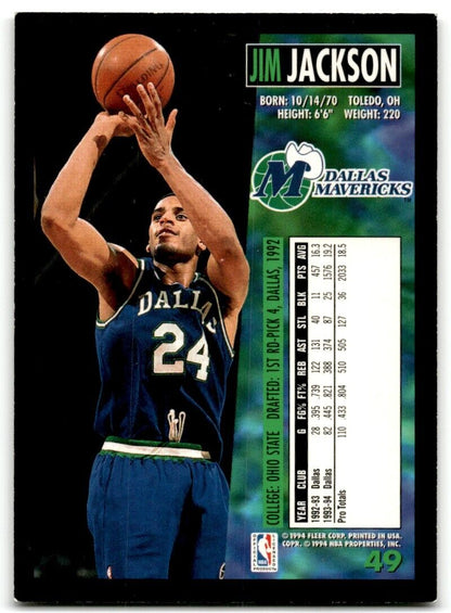 1994-95 Fleer Jim Jackson Dallas Mavericks #49