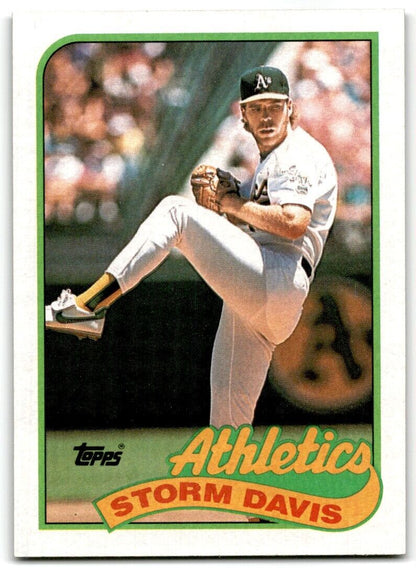 1989 Topps Storm Davis Oakland Athletics #701