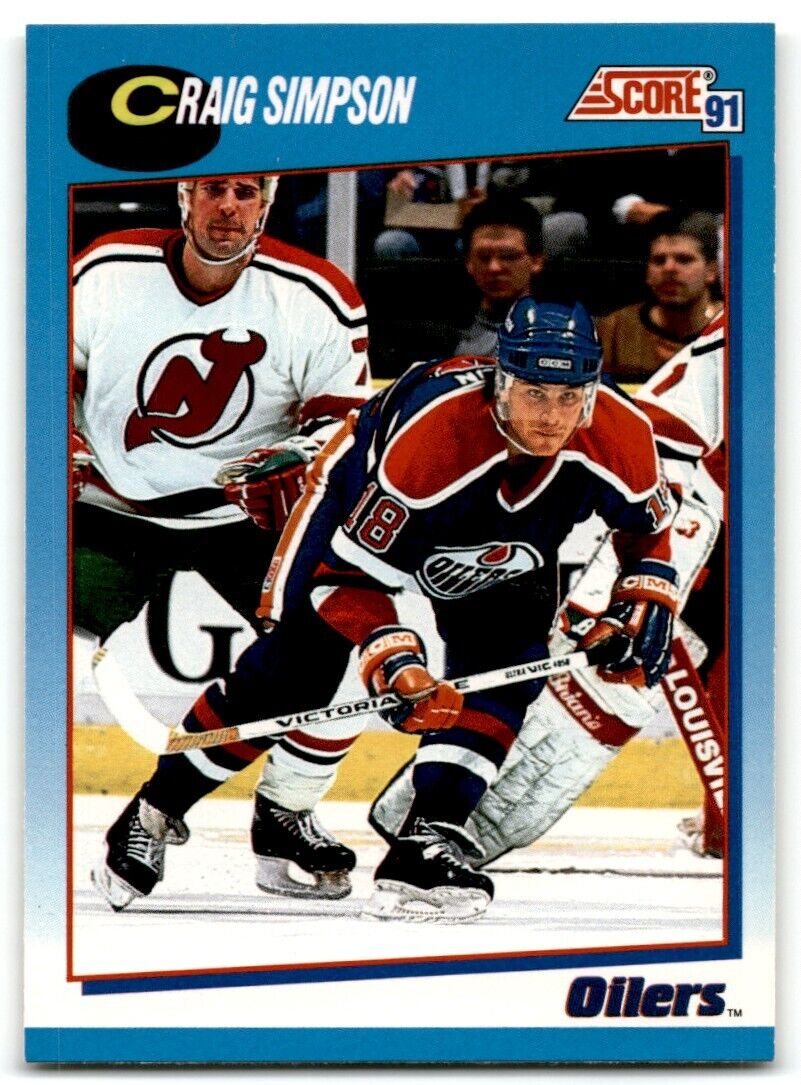 1991-92 Score Canadian Bilingual Craig Simpson Edmonton Oilers #475