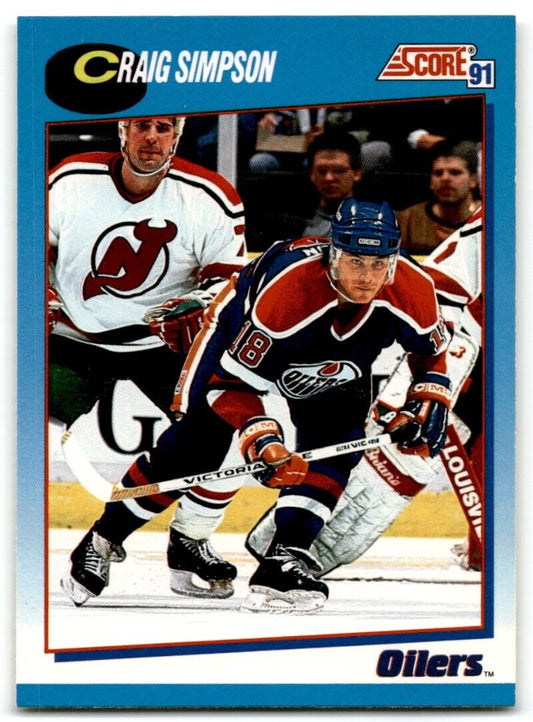 1991-92 Score Canadian Bilingual Craig Simpson Edmonton Oilers #475