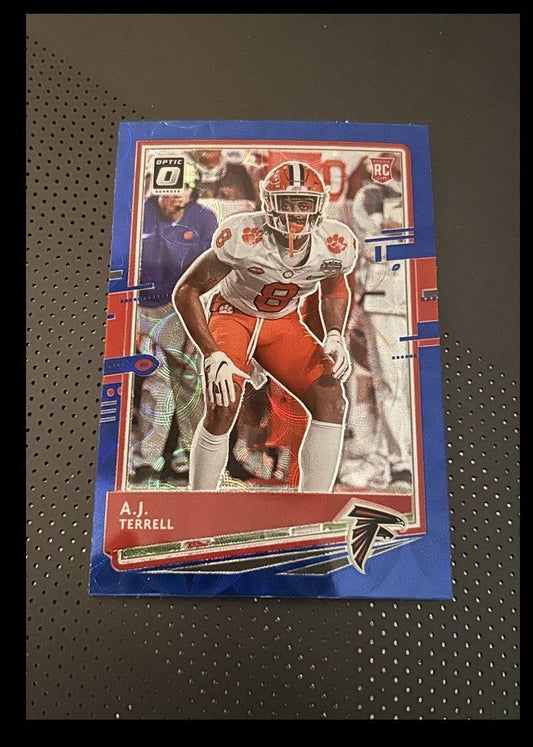 2021 Donruss Optic Blue A.J. Terrell Atlanta Falcons #105 Parallel