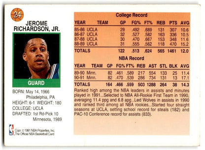 1991-92 Hoops McDonald's Pooh Richardson Minnesota Timberwolves #24