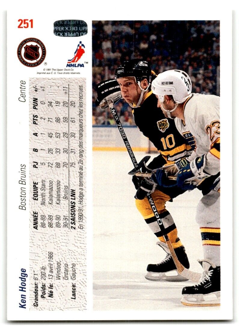 1991-92 Upper Deck French Ken Hodge Boston Bruins #251