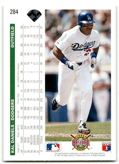 1992 Upper Deck Kal Daniels Los Angeles Dodgers #284