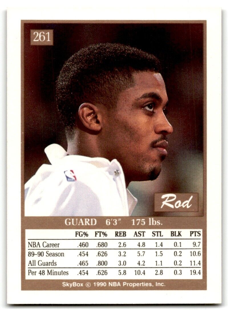 1990-91 SkyBox Rod Strickland San Antonio Spurs #261