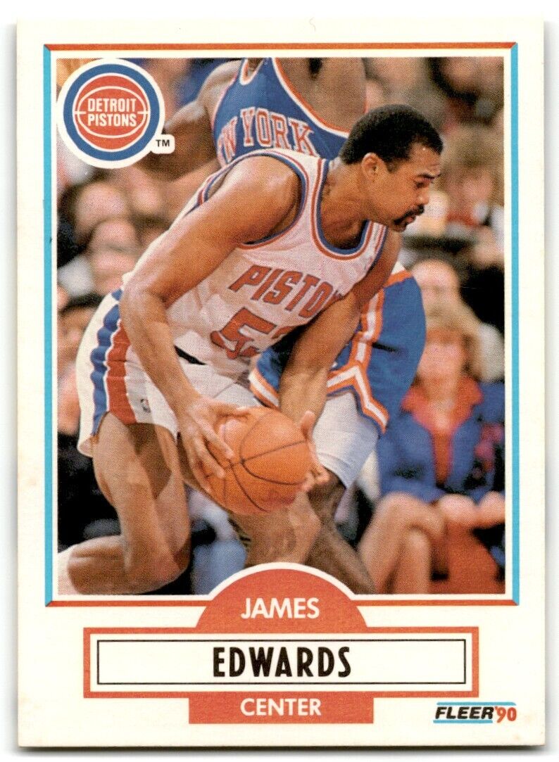 1990-91 Fleer James Edwards Detroit Pistons #56