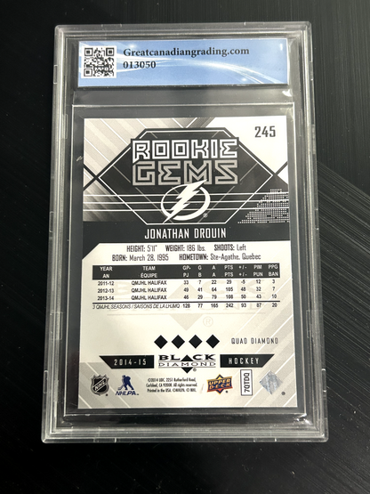 2014-15 UD Black Diamond Quad Gems Jonathan Drouin Rookie #245 Tampa Bay Graded