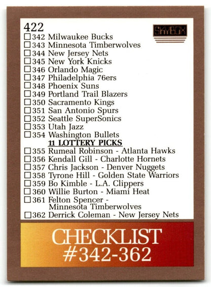 1990-91 SkyBox Checklist: 342-382 #422