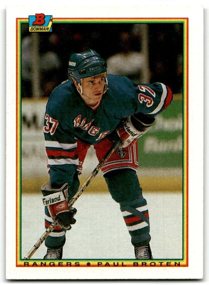 1990-91 Bowman Paul Broten Rookie New York Rangers #224