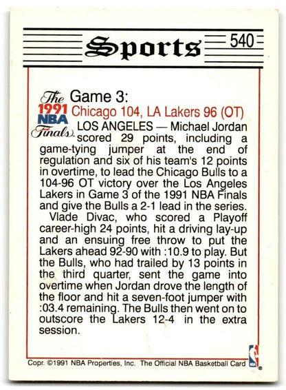 1991-92 Hoops Tribune Bulls Win Chicago Bulls/Los Angeles Lakers #540