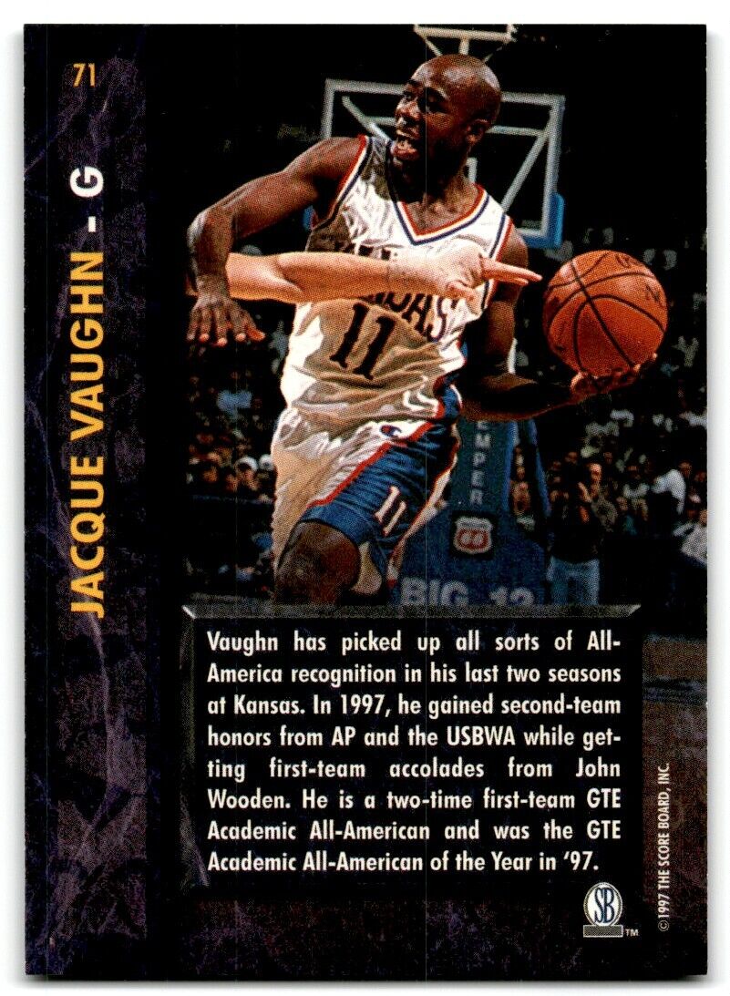 1997-98 Score Board Rookies Jacque Vaughn Kansas Jayhawks #71