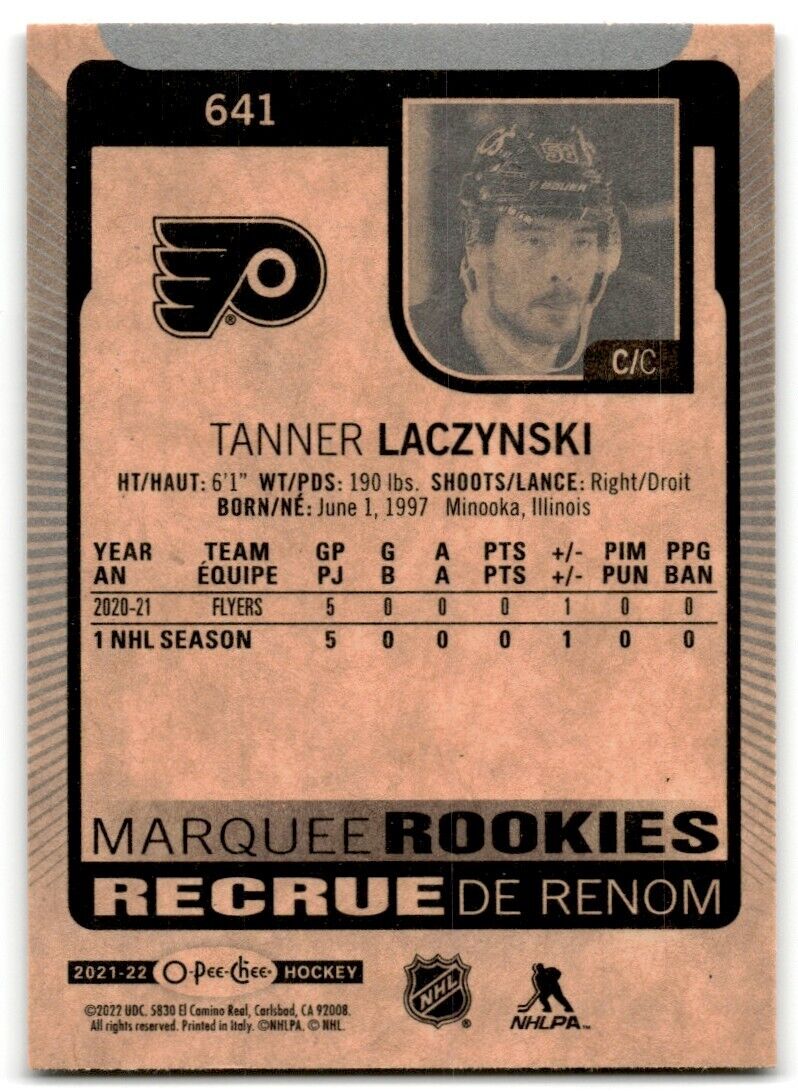 2021-22 Upper Deck 2021-22 O-Pee-Chee Update Tanner Laczynski Rookie