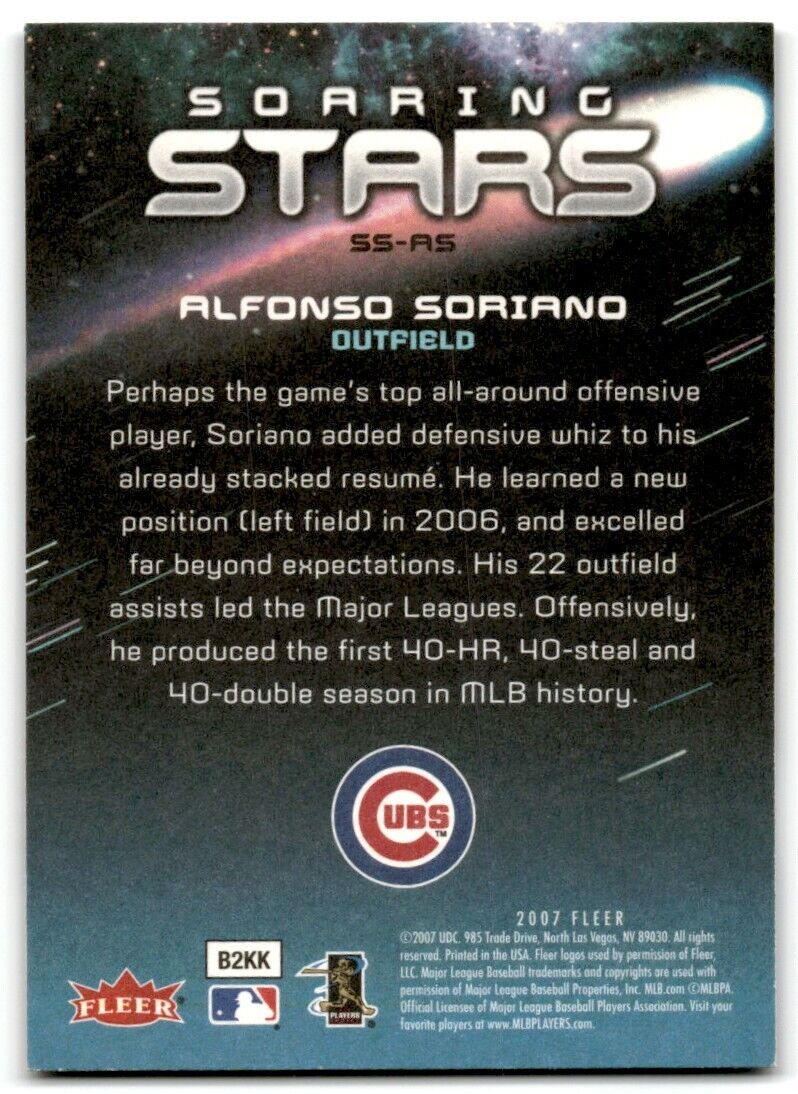 2007 Fleer Soaring Stars Alfonso Soriano Chicago Cubs #SS-AS