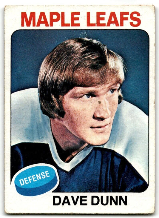 1975-76 Topps Dave Dunn Toronto Maple Leafs #187