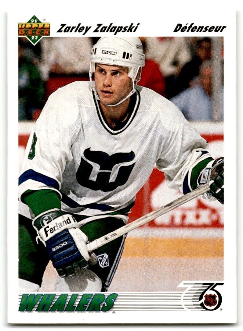 1991-92 Upper Deck French Zarley Zalapski Hartford Whalers #231