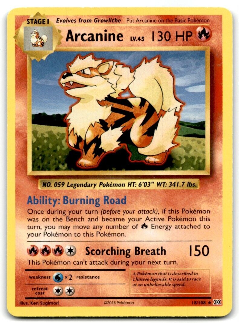 2016 XY - Evolutions Arcanine Stage 1/Rare #18