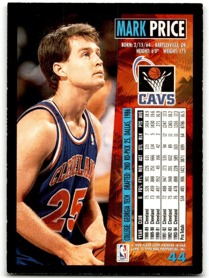 1994-95 Fleer Mark Price Cleveland Cavaliers #44