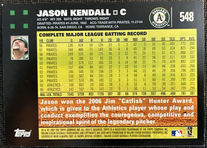 2007 Topps Jason Kendall Oakland Athletics #548