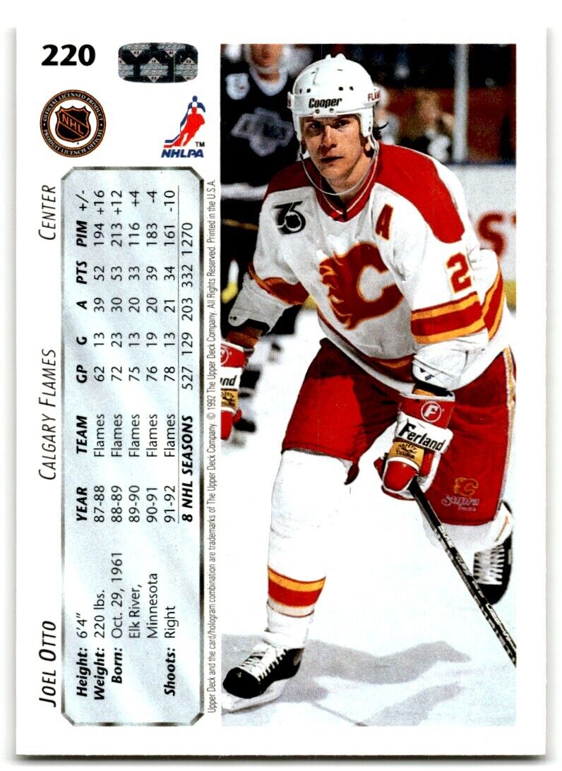 1992-93 Upper Deck Joel Otto Calgary Flames #220