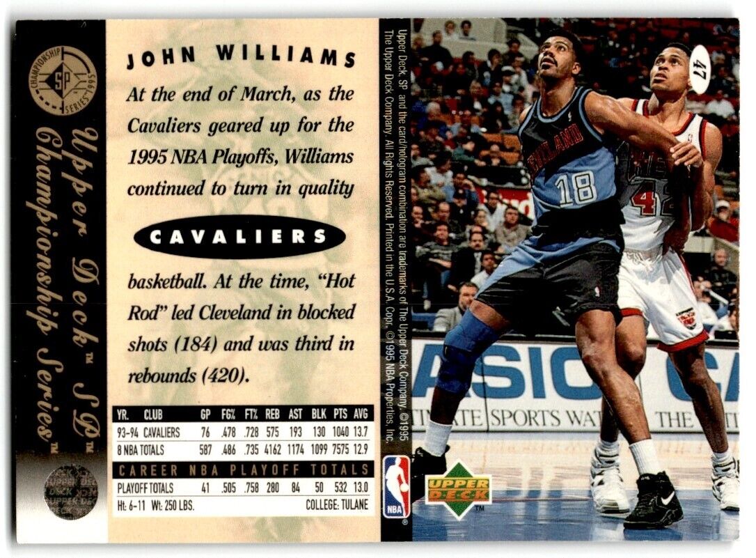 1995-96 SP Championship Series 1995 John Williams Cleveland Cavaliers #47