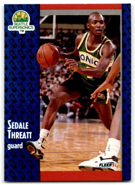 1991-92 Fleer Sedale Threatt Seattle SuperSonics #196