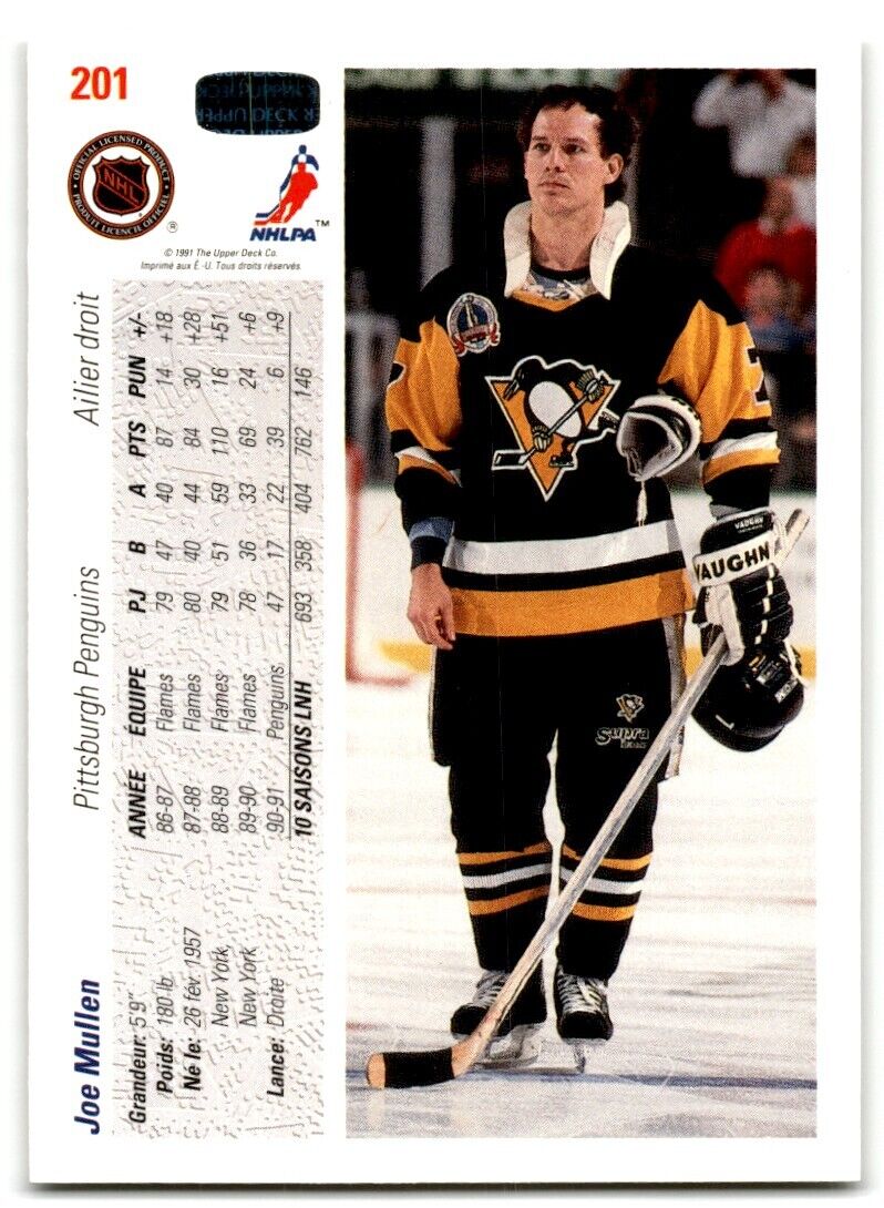 1991-92 Upper Deck French Joe Mullen Pittsburgh Penguins #201